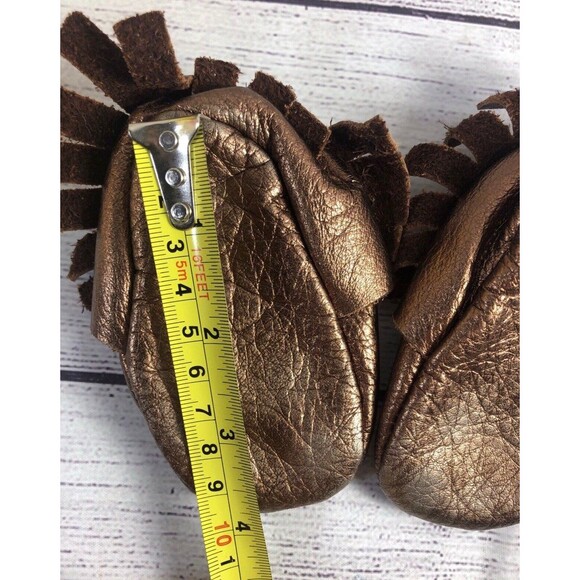 Leather Fringe Moccasins dark Copper - Picture 3 of 3